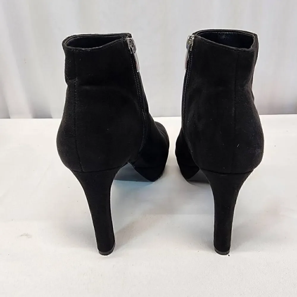 Nine West Glowup Platform Booties Size 8 Black